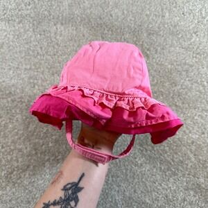 Gymboree Baby Girl Pink Ruffle Sun Hat 12-24‎ Months Cotton Summer Cute